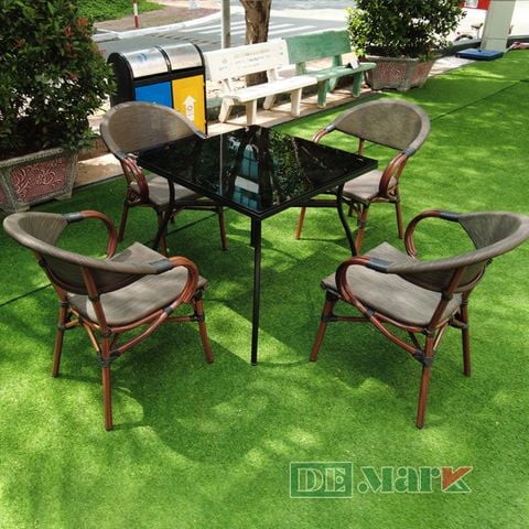  Bộ Bàn Ghế Lưới Textilene Vuông Ngoài Trời BGS329-DeMCF01 