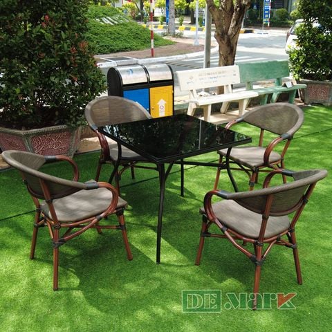  Bộ Bàn Ghế Lưới Textilene Vuông Ngoài Trời BGS329-DeMCF01 