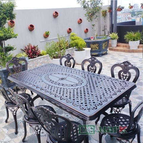  Bộ Bàn Ghế Sân Vườn Nhôm Đúc DeNKD175-8G 