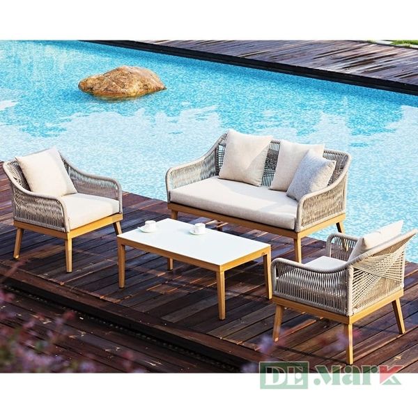 Sofa ngoài trời chân gỗ MT1002