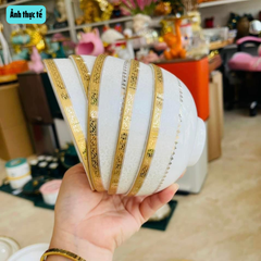 Bộ Bát Đĩa Sứ Xương - Bộ Viền Vàng Luxyry GS15