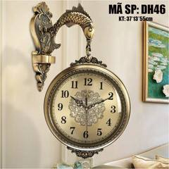 Đồng Hồ Treo Tường 2 Mặt Cá Chép Vượt Vũ Môn DH46 - Kiểu Dáng Cực Độc