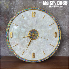 Đồng Hồ Treo Tường Viền Đồng Thau, Khảm Vỏ Sò & Bào Ngư DH65 – Nghệ Thuật Tinh Tế Vượt Thời Gian