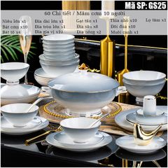 BỘ BÁT ĐĨA SỨ XƯƠNG PHONG CÁCH TỐI GIẢN GS25