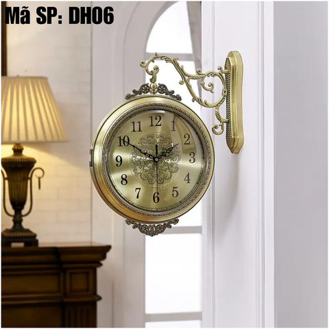 Đồng Hồ Treo Tường 2 Mặt Hợp Kim Đồng DH06 - Vẻ Đẹp Cổ Điển & Tinh Tế