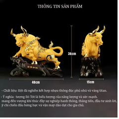 Tượng Trâu Vàng Vận Thế Như Diều T106 - Biểu Tượng Của Tài Lộc Và Phát Đạt