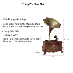 Máy Phát Nhạc Loa Kèn - Máy Gramophone Tân Cổ Điển MPN30