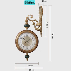 ĐỒNG HỒ TREO TƯỜNG 2 MẶT KHỔNG TƯỚC DH01