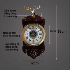 Đồng Hồ Treo Tường Cao Cấp Phong Cách Bắc Âu DH68