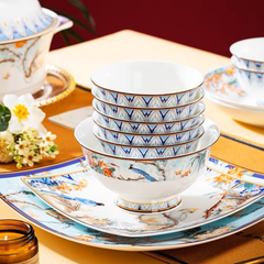 Bộ Bát Đĩa Sứ Xương - Bộ Hoa Mộng Mùa Xuân GS20