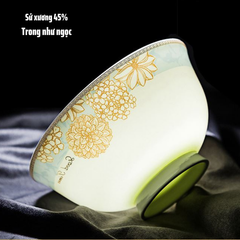 Bộ Bát Đĩa Sứ Xương - Bộ Sắc Hoa Mùa Xuân GS42