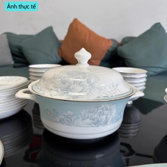 Bộ Bát Đĩa Sứ Xương - Bộ Hoa Mẫu Đơn GS81