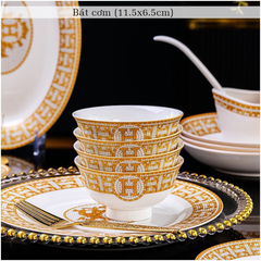 Bộ Bát Đĩa Sứ Xương - Bộ Hermet Cao Câp GS09