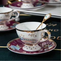 BỘ TÁCH TRÀ CHIM CÔNG SỨ XƯƠNG CHÂU ÂU GS03