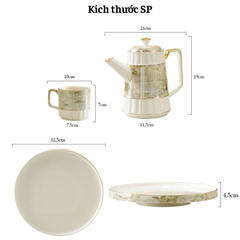BỘ TÁCH TRÀ KHẢM TRAI CAO CẤP GS73
