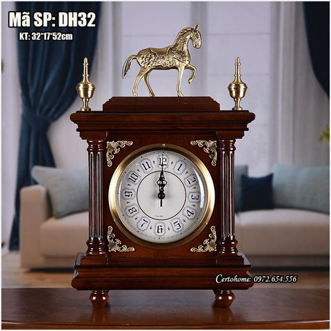 Đồng Hồ Để Bàn Tân Cổ Điển Tuấn Mã Đồng DH32