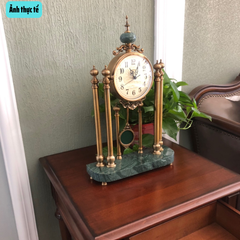 Đồng Hồ Để Bàn Hợp Kim Đồng & Đá Cẩm Thạch DH10 – Tinh Hoa Nghệ Thuật Cổ Điển