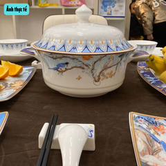 Bộ Bát Đĩa Sứ Xương - Bộ Hoa Mộng Mùa Xuân GS20