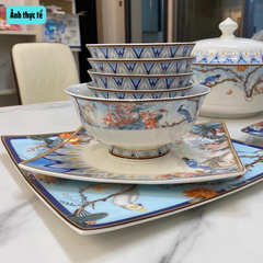 Bộ Bát Đĩa Sứ Xương - Bộ Hoa Mộng Mùa Xuân GS20