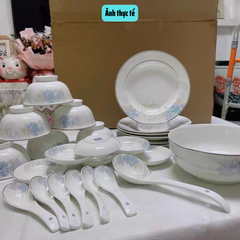 Bộ Bát Đĩa Sứ Xương - Bộ Royal Bloom GS30