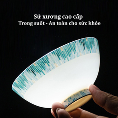 Bộ Bát Đĩa Sứ Xương - Bộ Đại Dương Xanh GS82