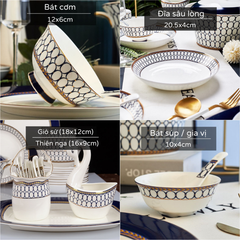Bộ Bát Đĩa Sứ Xương - Bộ Bát Bavaria GS23 - Tinh Hoa Nghệ Thuật Bàn Ăn Hoàng Gia