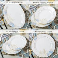 Bộ Bát Đĩa Sứ Xương - Bộ Royal Bloom GS76