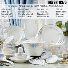 Bộ Bát Đĩa Sứ Xương - Bộ Royal Bloom GS76