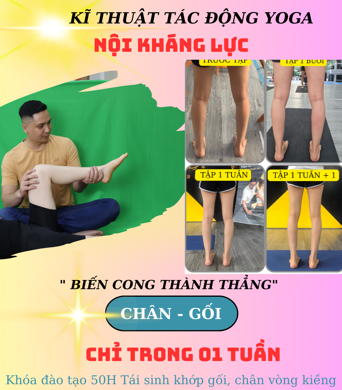 Khóa chuyên sâu 50H tác động Nội Kháng Lực tái sinh khớp gối