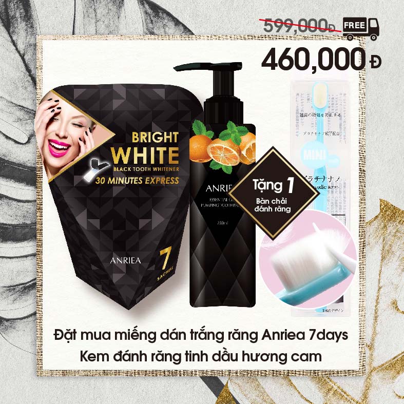 Combo Sale Ưu đãi Miếng dán trắng răng Anriea