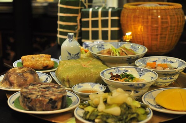 Mâm cỗ Tết tinh tế của người Huế - Ảnh: Hoàng Thụy