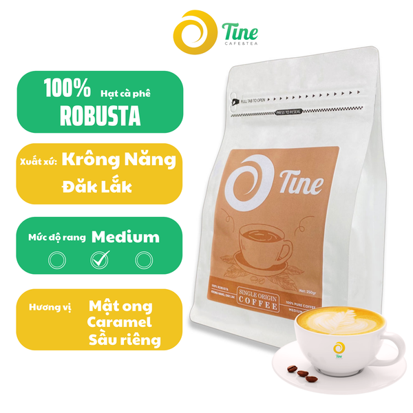 Cà phê nguyên chất 100% TINECAFE - Cà phê Robusta Krông Năng Đắk Lắk