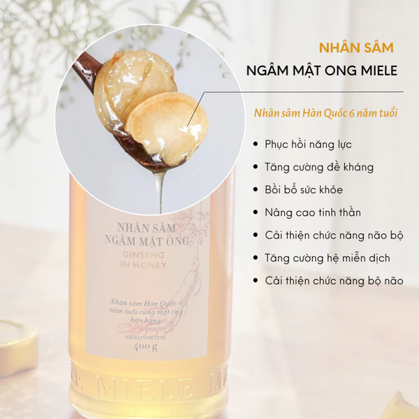 Nhân Sâm Ngâm Mật Ong Miele 400G
