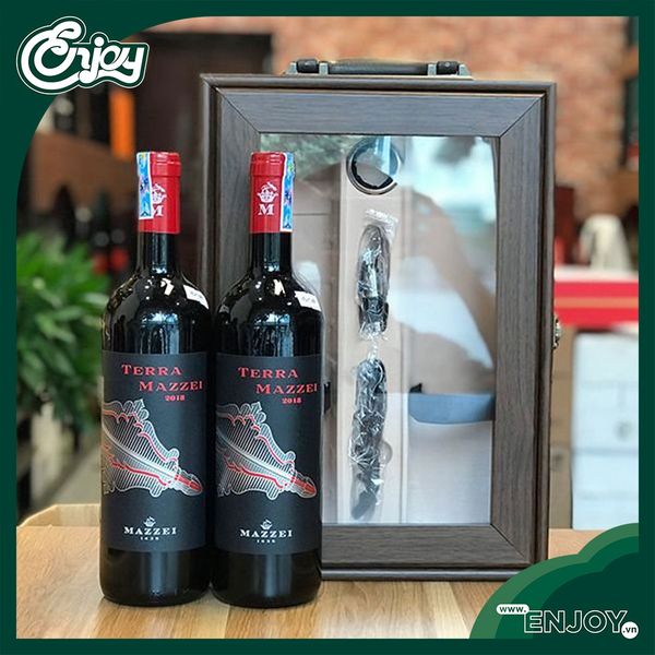 Bộ Hộp Enjoy Tết Gỗ Nắp Kính Kèm Phụ Kiện