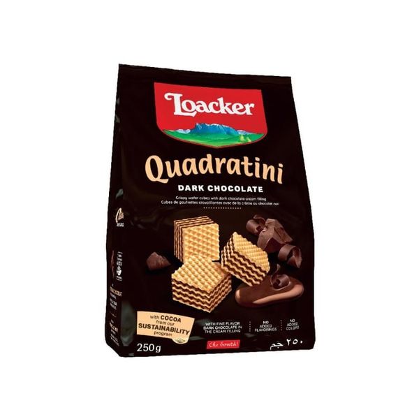 Bánh Xốp Loacker Quadratini Dark Chocolate 250G