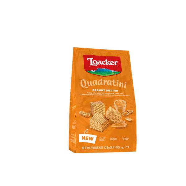 Bánh Xốp Loacker Quadratini Peanut Butter 125G