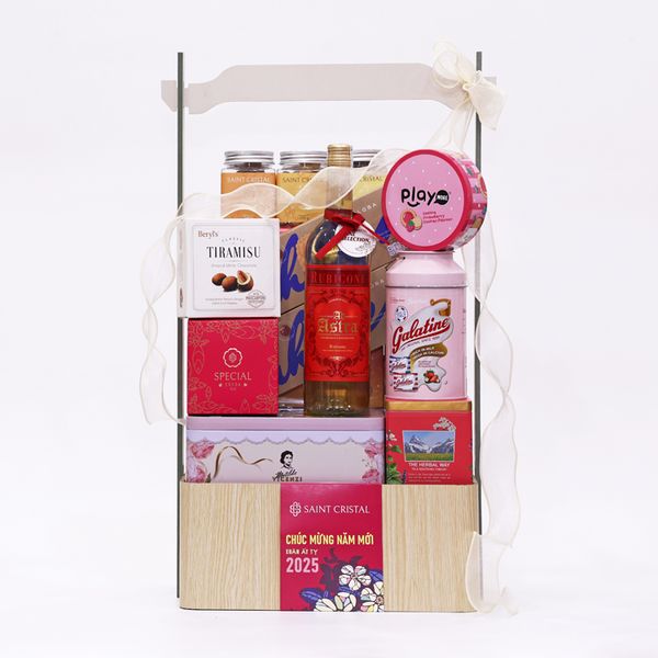 Giỏ Quà Tết AN NHIÊN 1718 - Vang Trắng Nhập Khẩu Ý