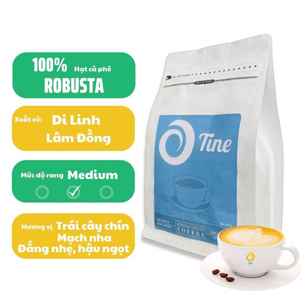 Cà phê nguyên chất 100% TINECAFE - Cà phê Robusta Di Linh Lâm Đồng