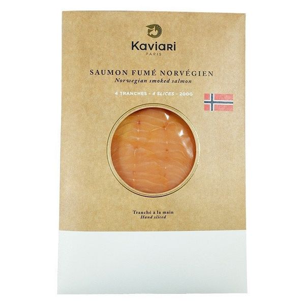 Cá Hồi Xông Khói Cắt Lát Smoked Salmon Hand-Sliced Tray Frz Norway (200g) - Kaviari