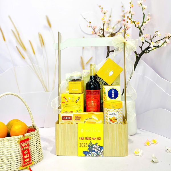 Giỏ Quà Tết AN NHIÊN 743 - Vang Đỏ Nhập Khẩu Ý