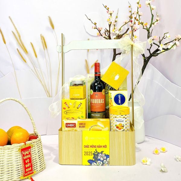Giỏ Quà Tết AN NHIÊN 858 - Vang Đỏ Nhập Khẩu Tây Ban Nha