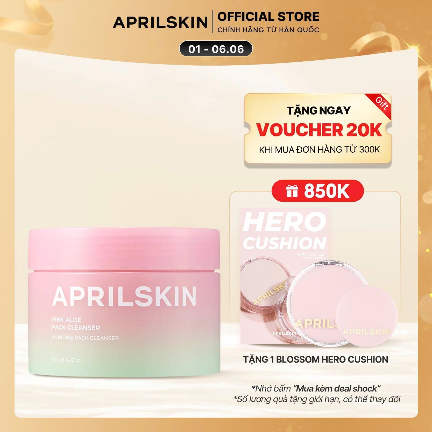 Kem rửa mặt 4 trong 1 Pink Aloe Pack Cleanser 120g
