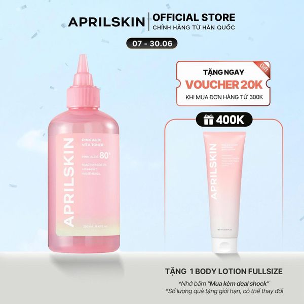  Toner Nha Đam Hồng dưỡng ẩm sáng da Pink Aloe Vita Toner 