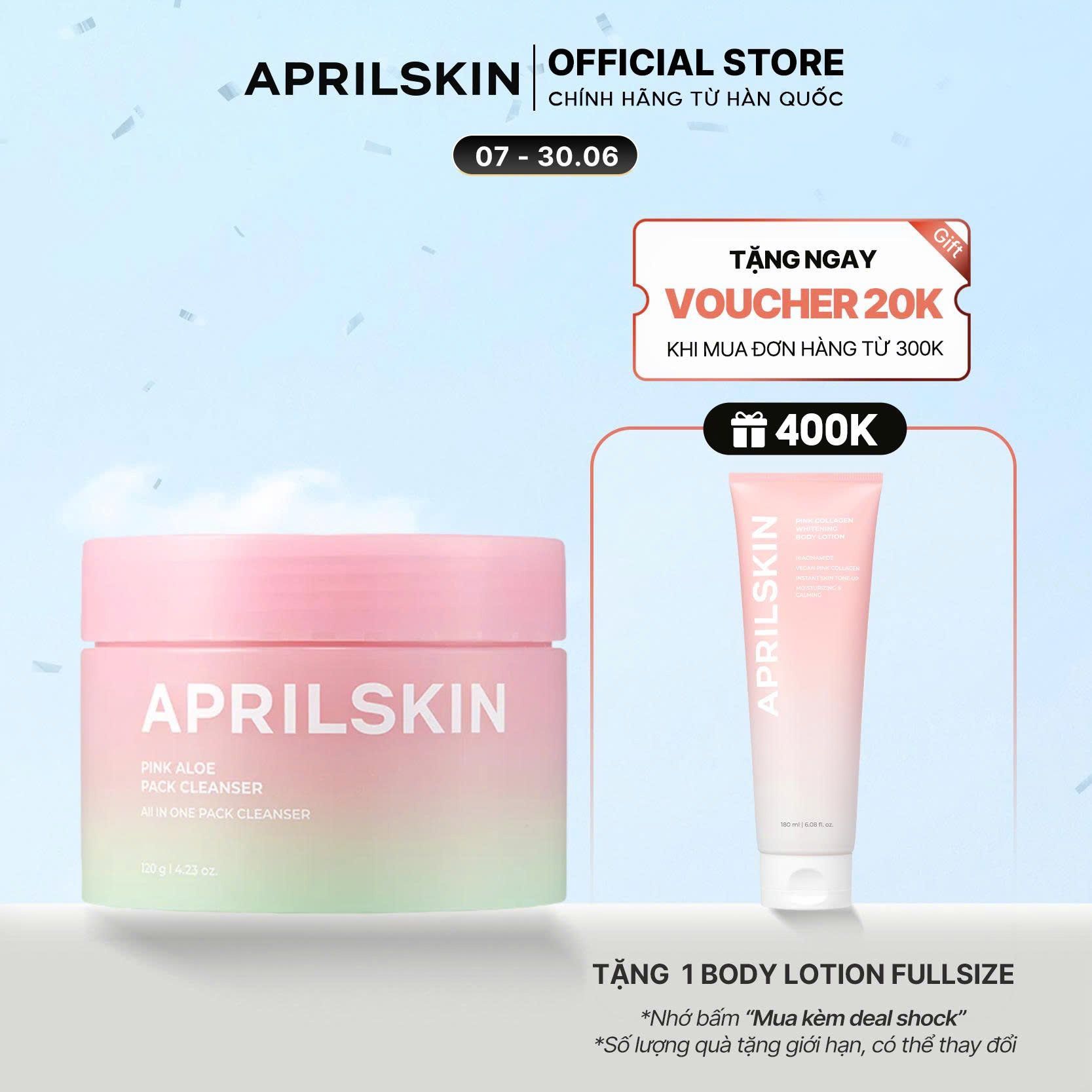  Kem rửa mặt 4 trong 1 Pink Aloe Pack Cleanser 120g 