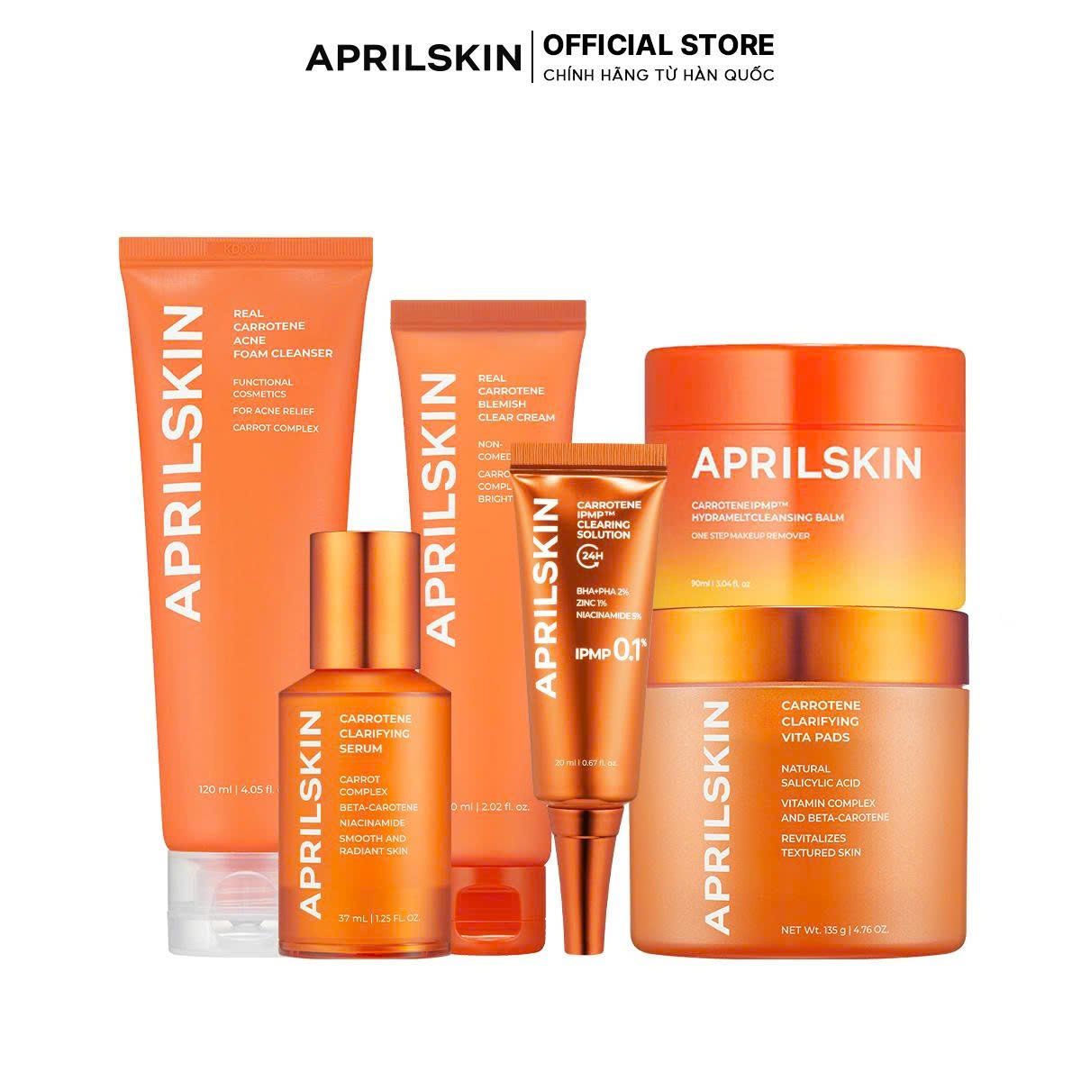  Set Carrot Full 6 món ( Sáp tẩy trang Carrot Balm+ SRM Carrot+ Toner Pad Carrot+ Serum Carrot+ Kem Carrot+ Kem IPMP Solution)* 