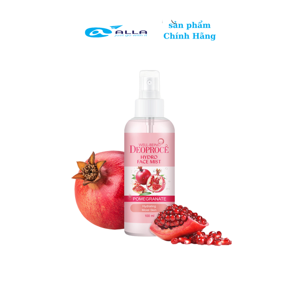 [XỊT KHOÁNG ] Ngăn Ngừa Lão Hóa Chiết Xuất Lựu Đỏ  DEOPROCE Well-Being Hydro Face Mist Pomegranate 100ml