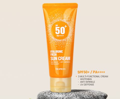 Kem chống nắng Dưỡng ẩm cho Da mềm mượt Deoproce Hyaluronic Fresh Sun Cream SPF50+ PA++++ 60g