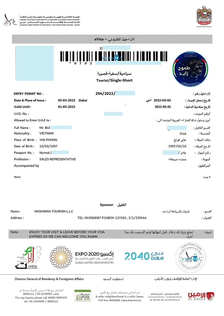 Visa Du Lịch Dubai