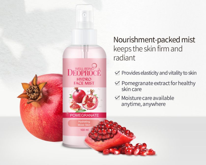 [XỊT KHOÁNG ] Ngăn Ngừa Lão Hóa Chiết Xuất Lựu Đỏ  DEOPROCE Well-Being Hydro Face Mist Pomegranate 100ml