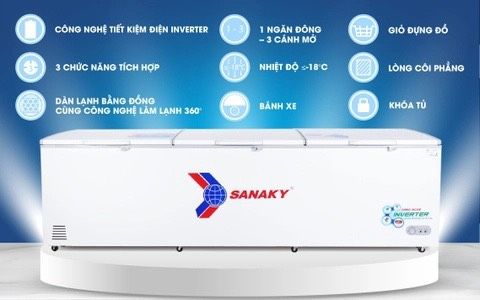 Tủ đông VH-1199HY3, 900 lít, 1 ngăn đông, dàn lạnh đồng